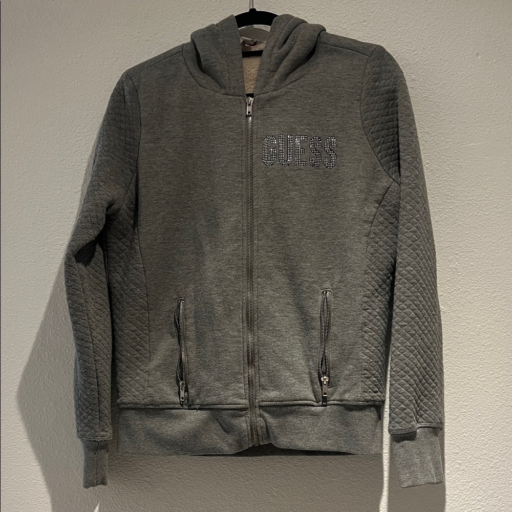 GUESS Charcoal Quilted Hoodie